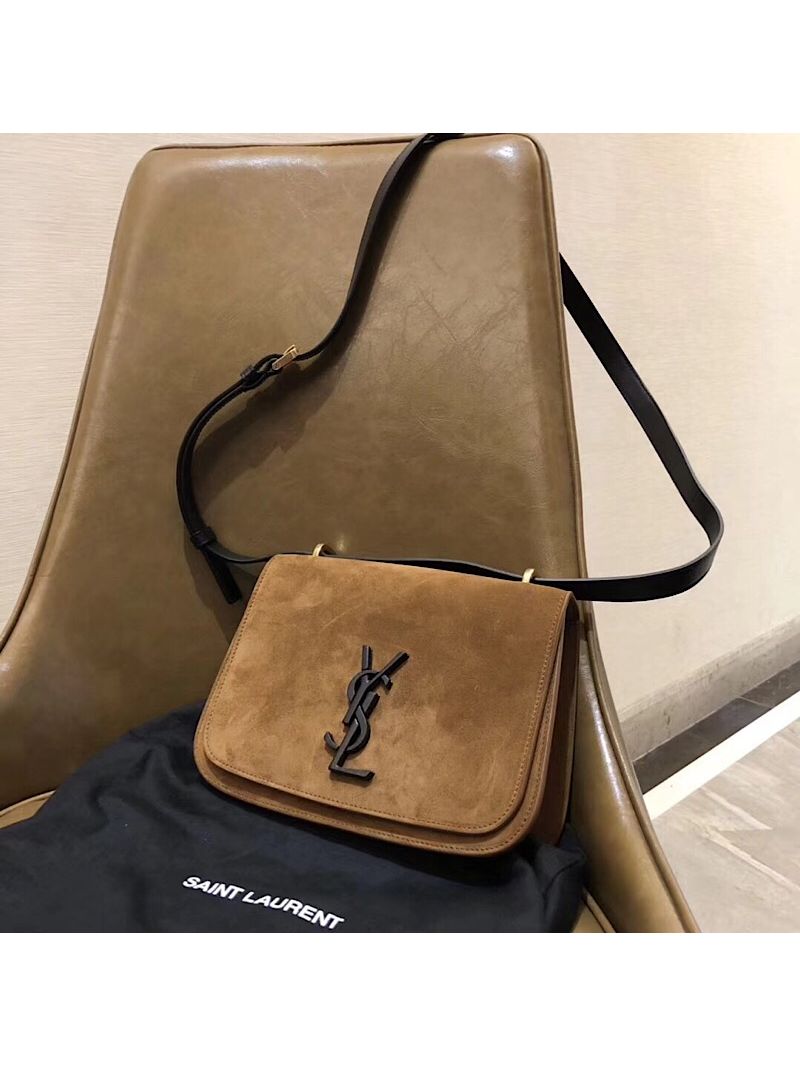 YSL Saint Laurent Small Spontini Satchel in Suede leather 512853