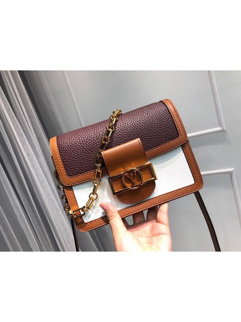 Louis Vuitton LV Mini Dauphine with Taurillon Leather M53806 Blackberry Snow