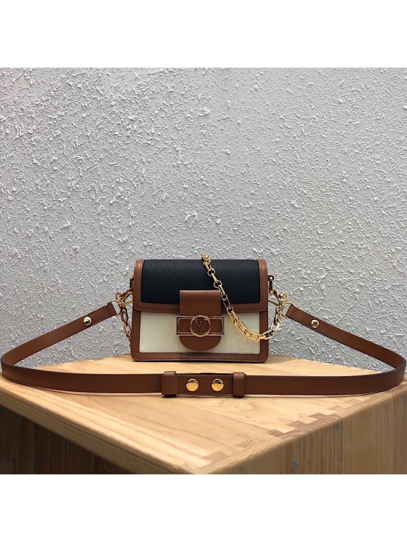 Louis Vuitton LV Mini Dauphine with Taurillon Leather M53806 Noir Blanc