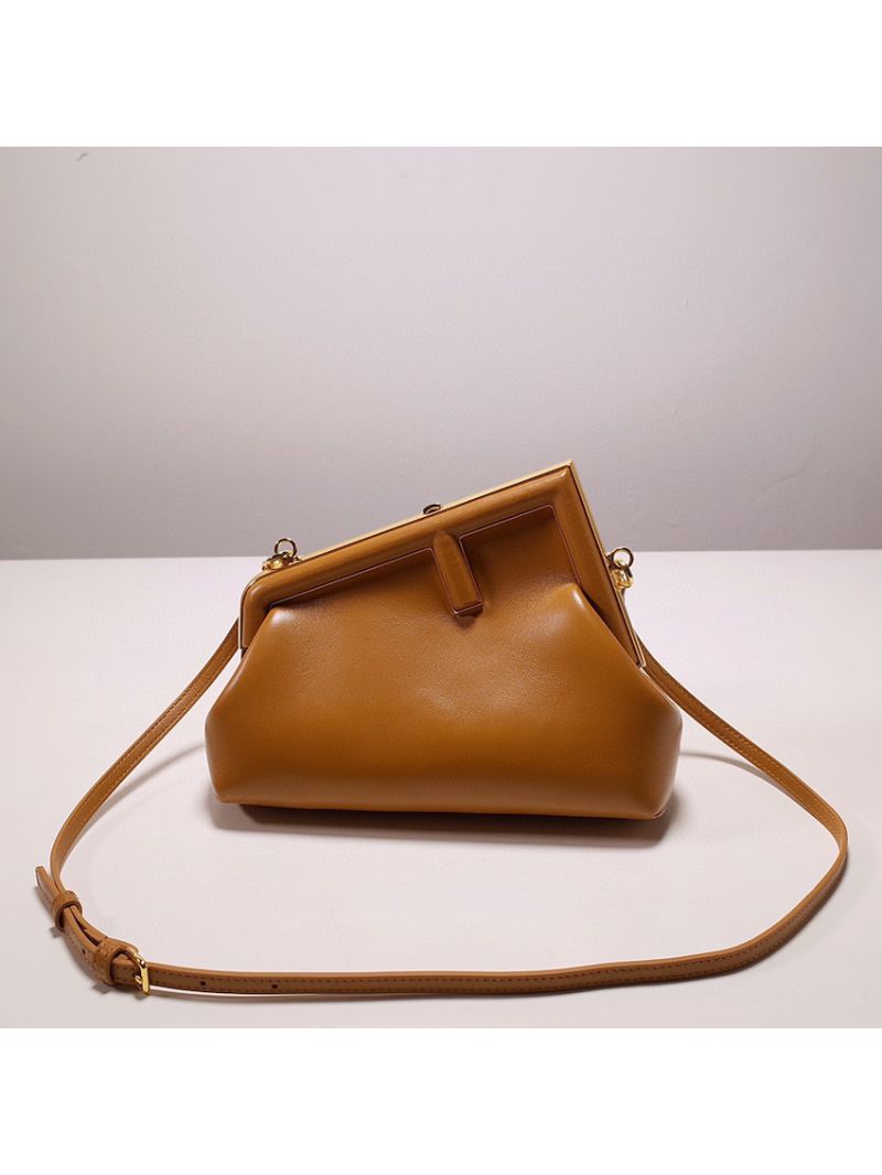 Fendi First Small Brown Leather Bag 8BP129