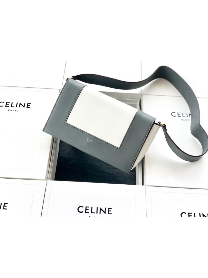 Celine Medium Frame Bag Grey Shiny Smooth Calfskin 180263