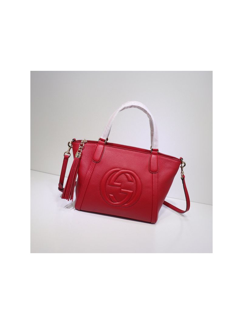 Gucci Soho 369176 Leather Top Handle Bag Red