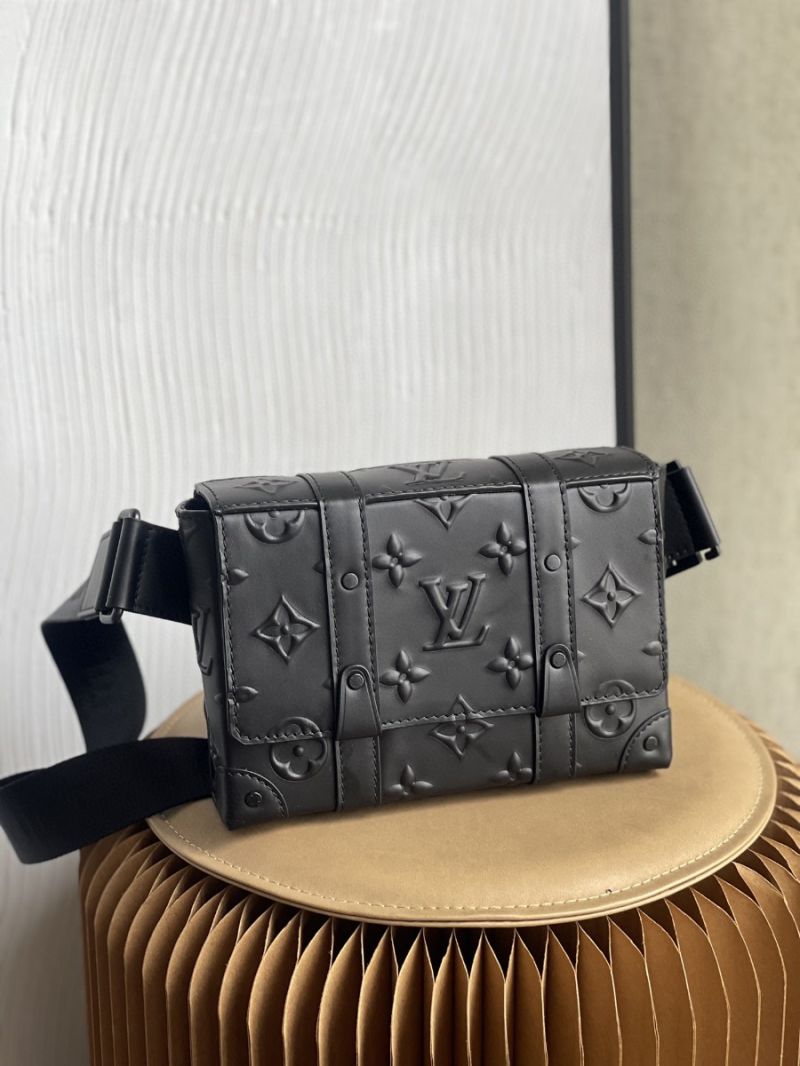 Louis Vuitton LV Trunk Slingbag M57952 in Black Monogram Seal Leather