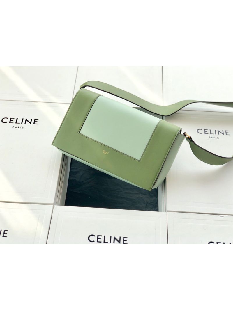 Celine Medium Frame Bag in green/mint Shiny Smooth Calfskin 180263