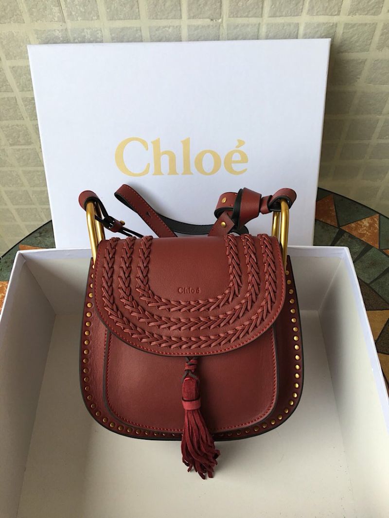 Chloe Hudson Satchel Burgundy Leather Cross Body Bag 
