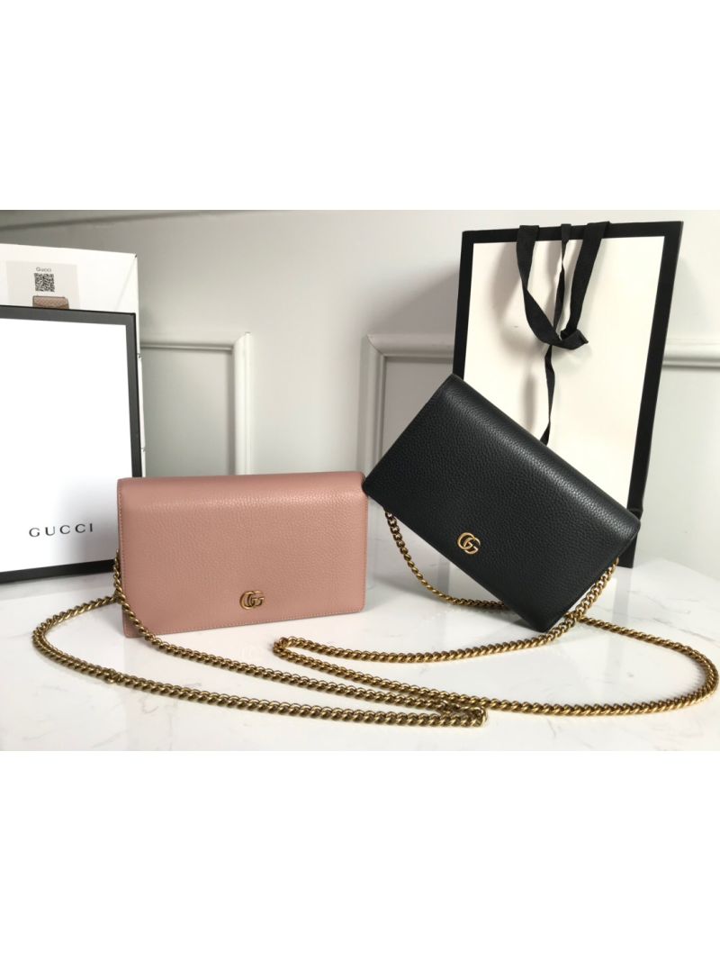 Gucci GG Marmont Leather Mini Chain Bag 497985 Black