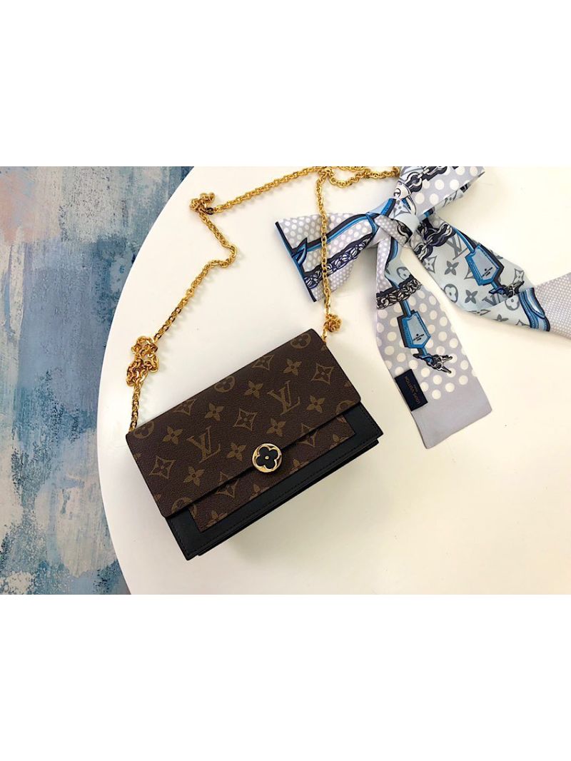 Louis Vuitton LV Flore Chain Wallet M67404 Noir
