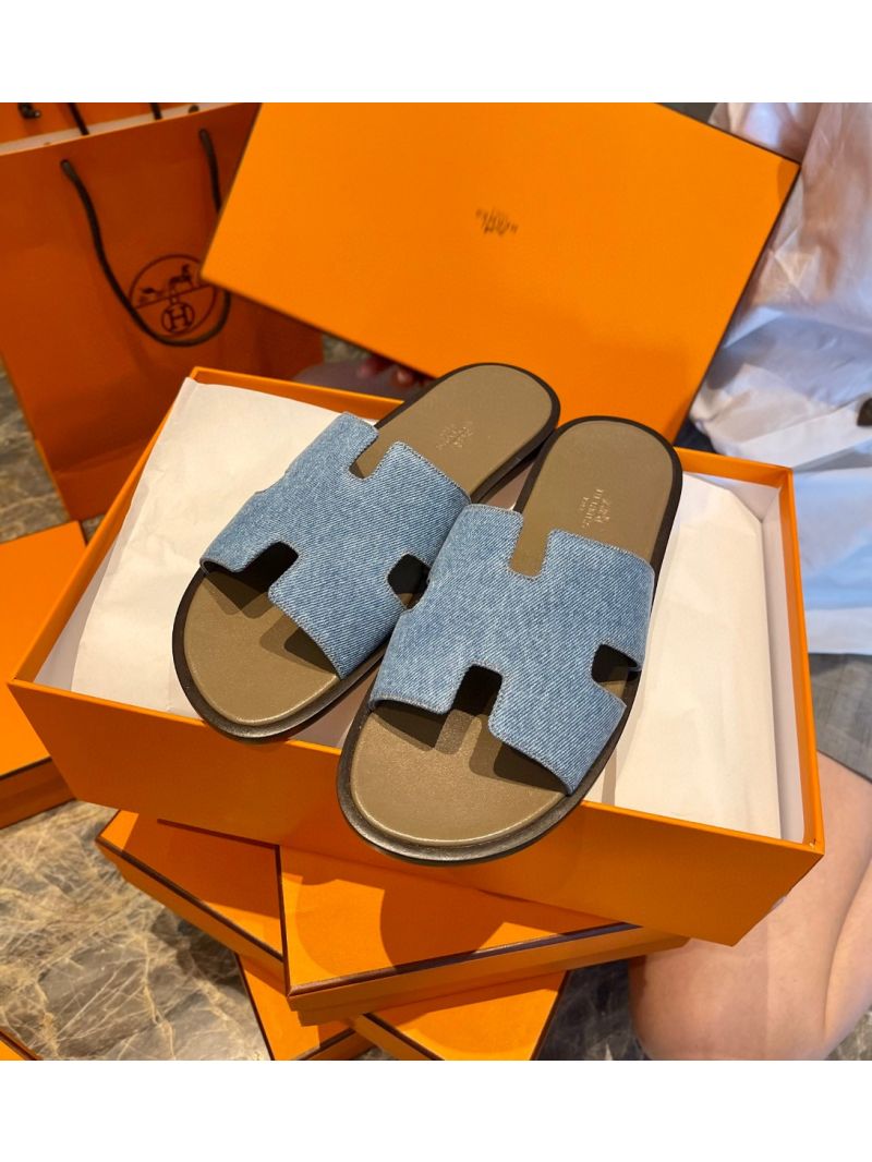 Hermes Izmir Sandals Denim Blue H181403