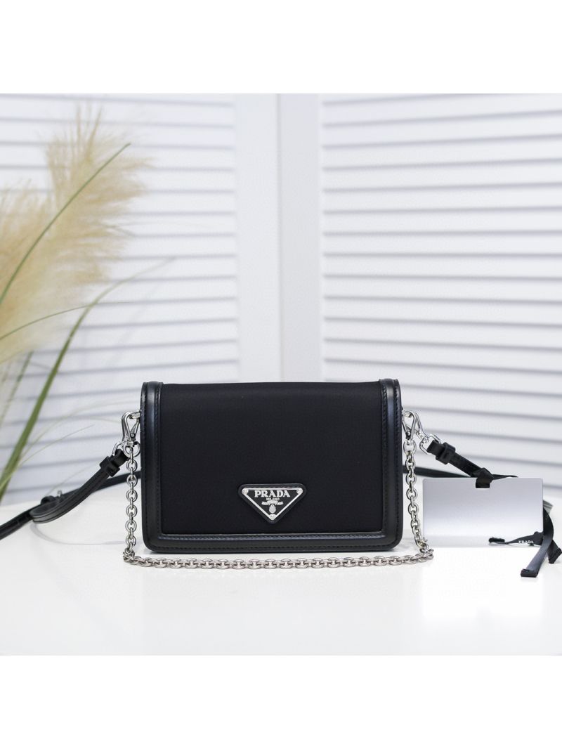 Prada Nylon And Leather Mini-bag 1BP019 Black