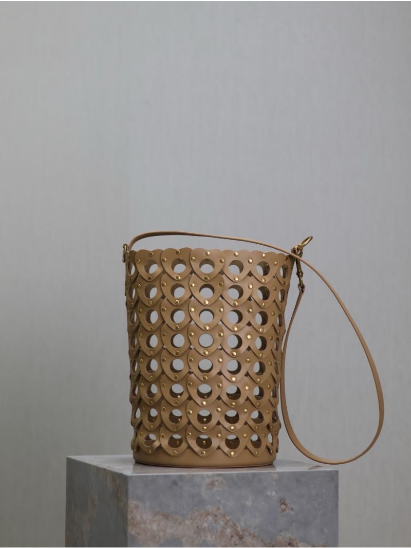 YSL Saint Laurent Heart-Cutout Seau Bucket Bag 753827 Tan