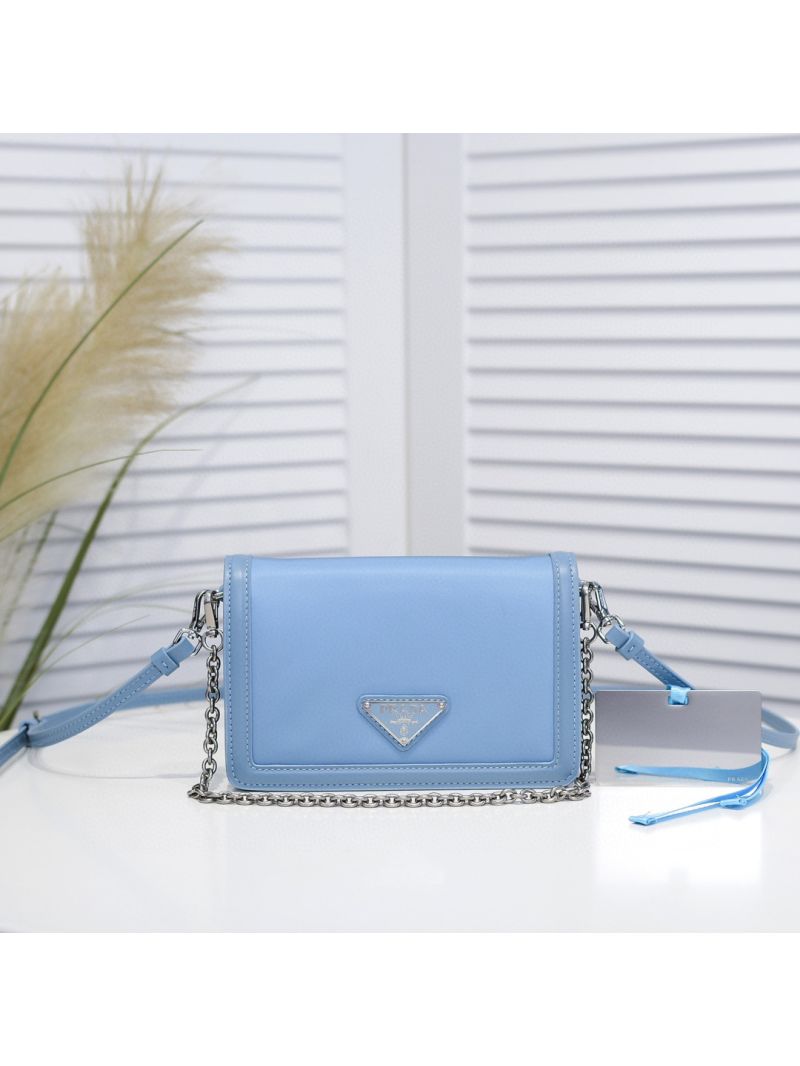Prada Nylon And Leather Mini-bag 1BP019 Blue