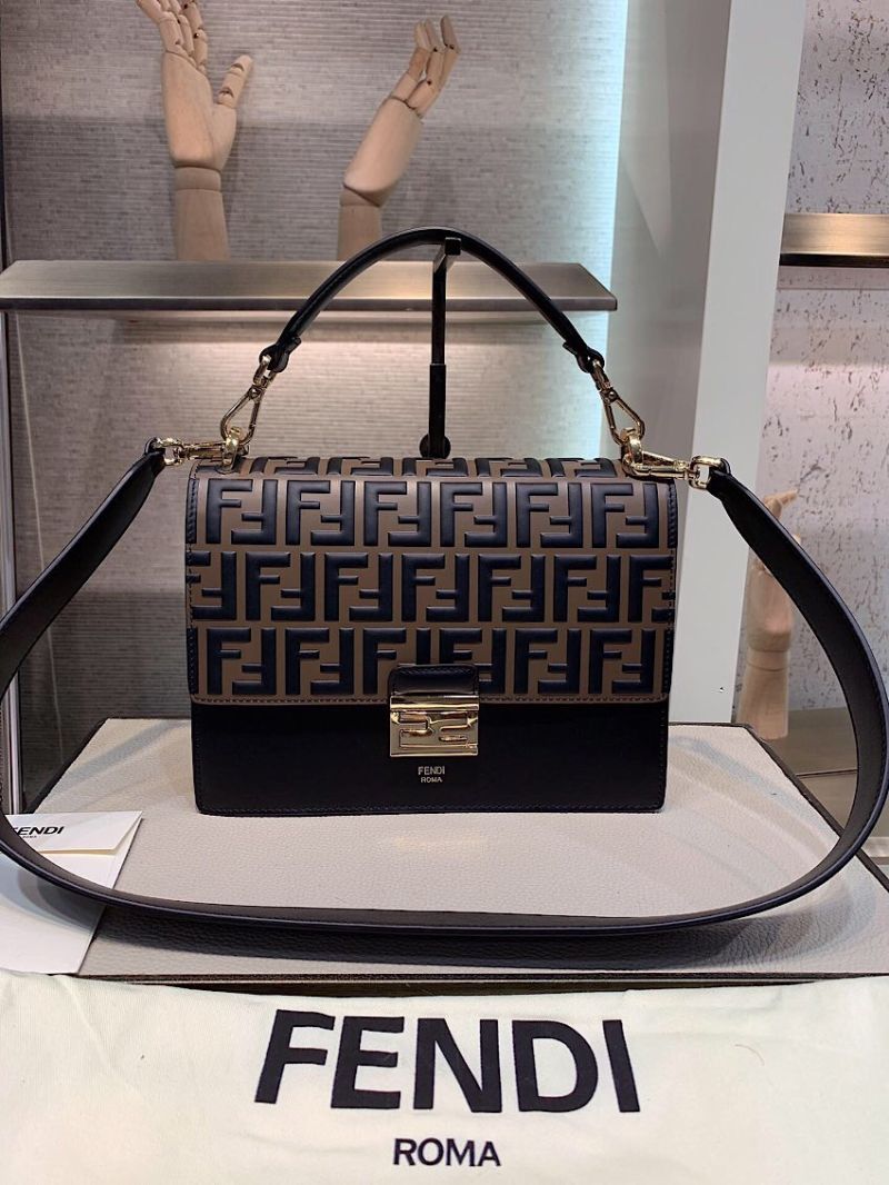 Fendi Kan U Flap Bag 8BT315 Brown
