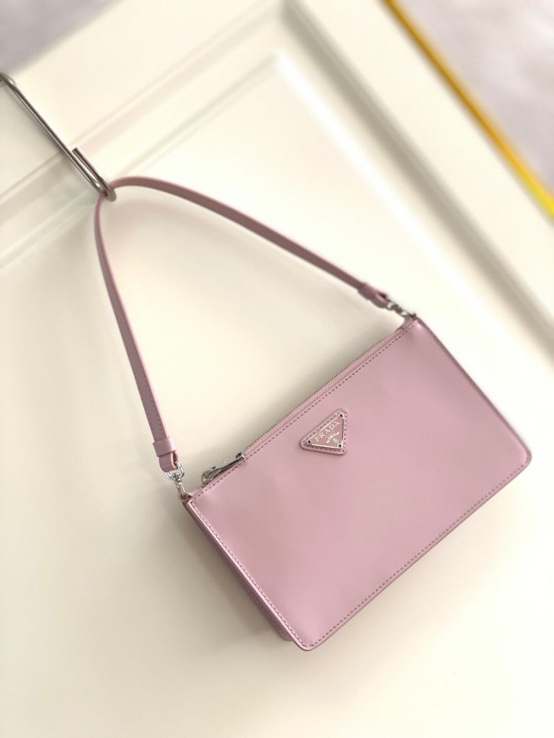 Prada Brushed Leather Mini-bag 1BC155 Alabaster Pink