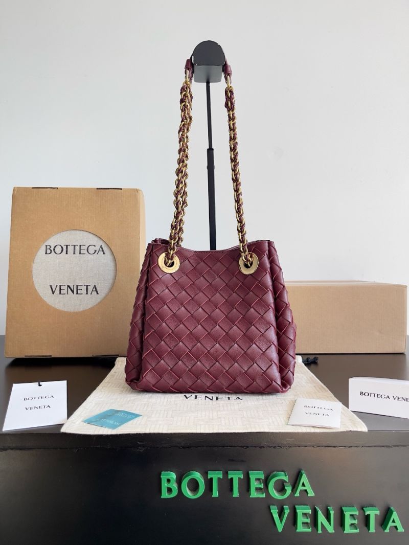 Bottega Veneta BV Small Parachute Chain Shoulder Bag 817175 wine