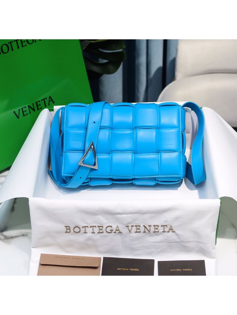 Bottega Veneta BV Padded Cassette Bag in Blue Lambskin 591970v