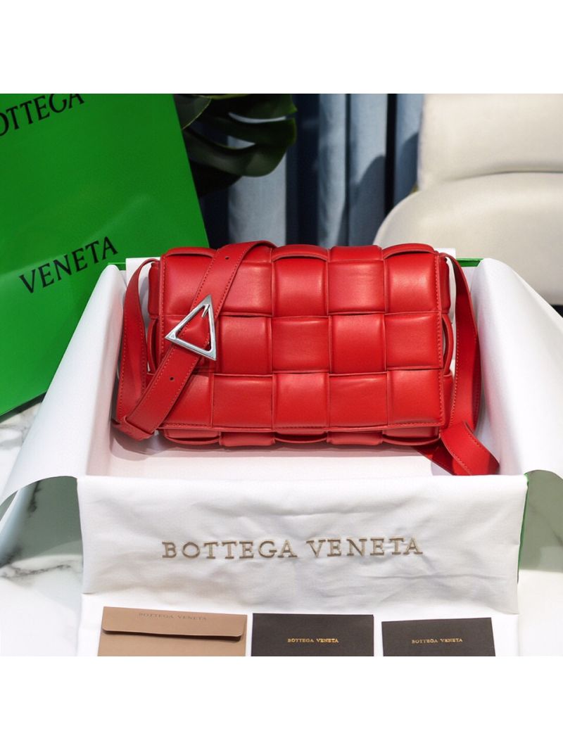 Bottega Veneta BV Padded Cassette Bag in Red Lambskin 591970v