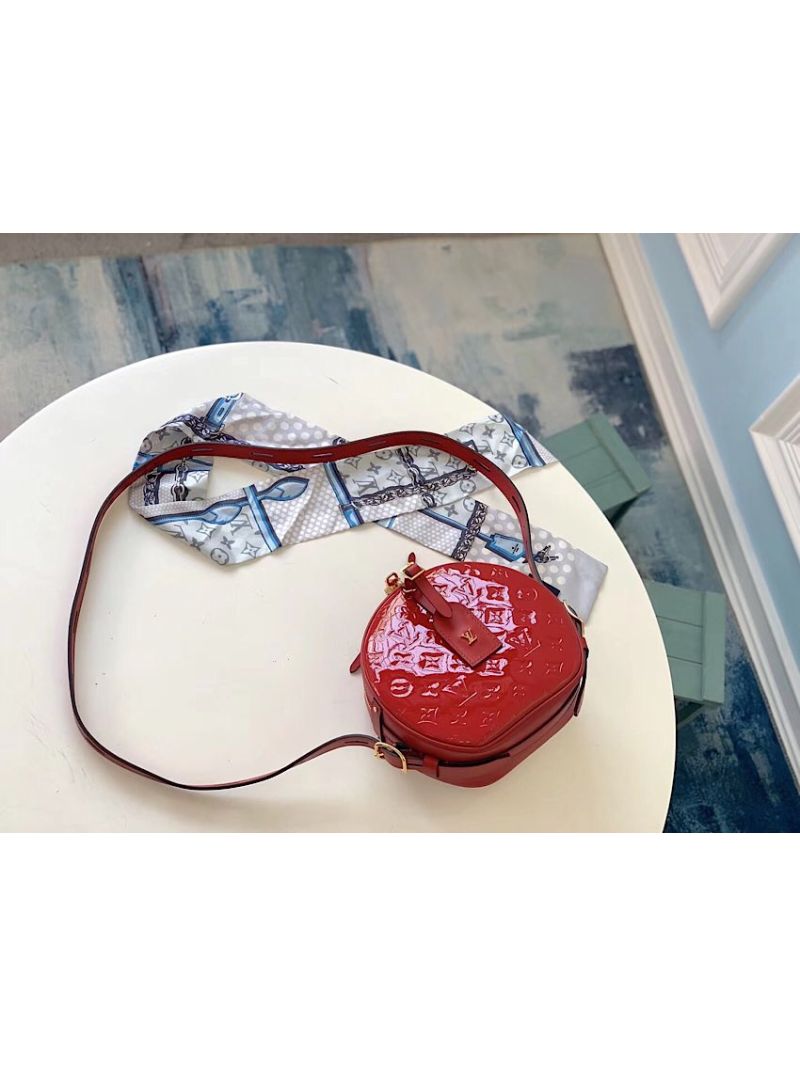 Louis Vuitton LV Boite Chapeau Souple Monogram Vernis Leather M53999 Red