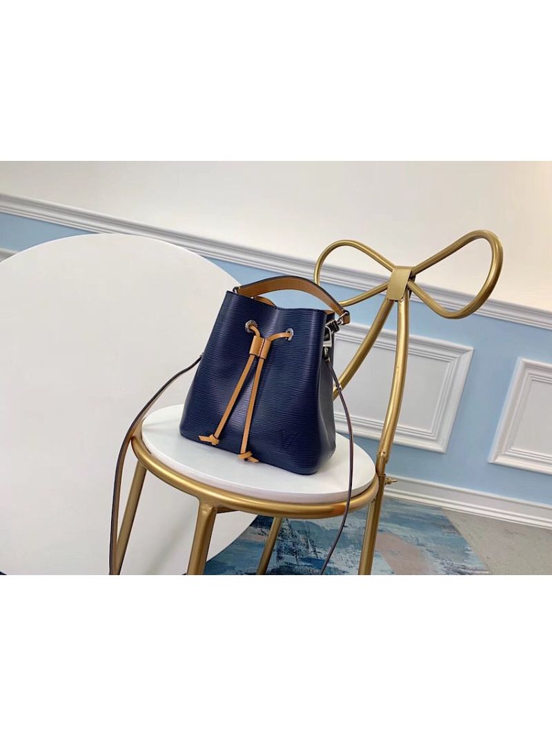 Louis Vuitton LV Bucket Bag Neonoé BB Epi Leather M52853 Indigo Safran