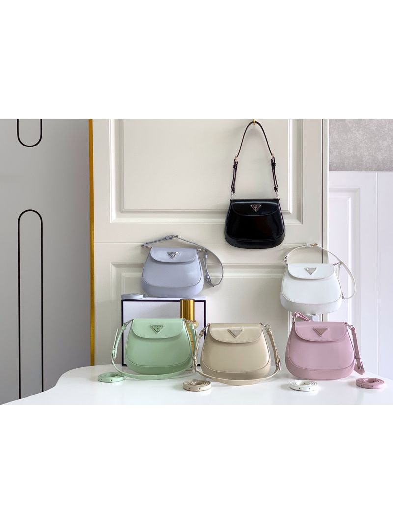 Prada Cleo Brushed Leather Mini Bag 1BH188 Black