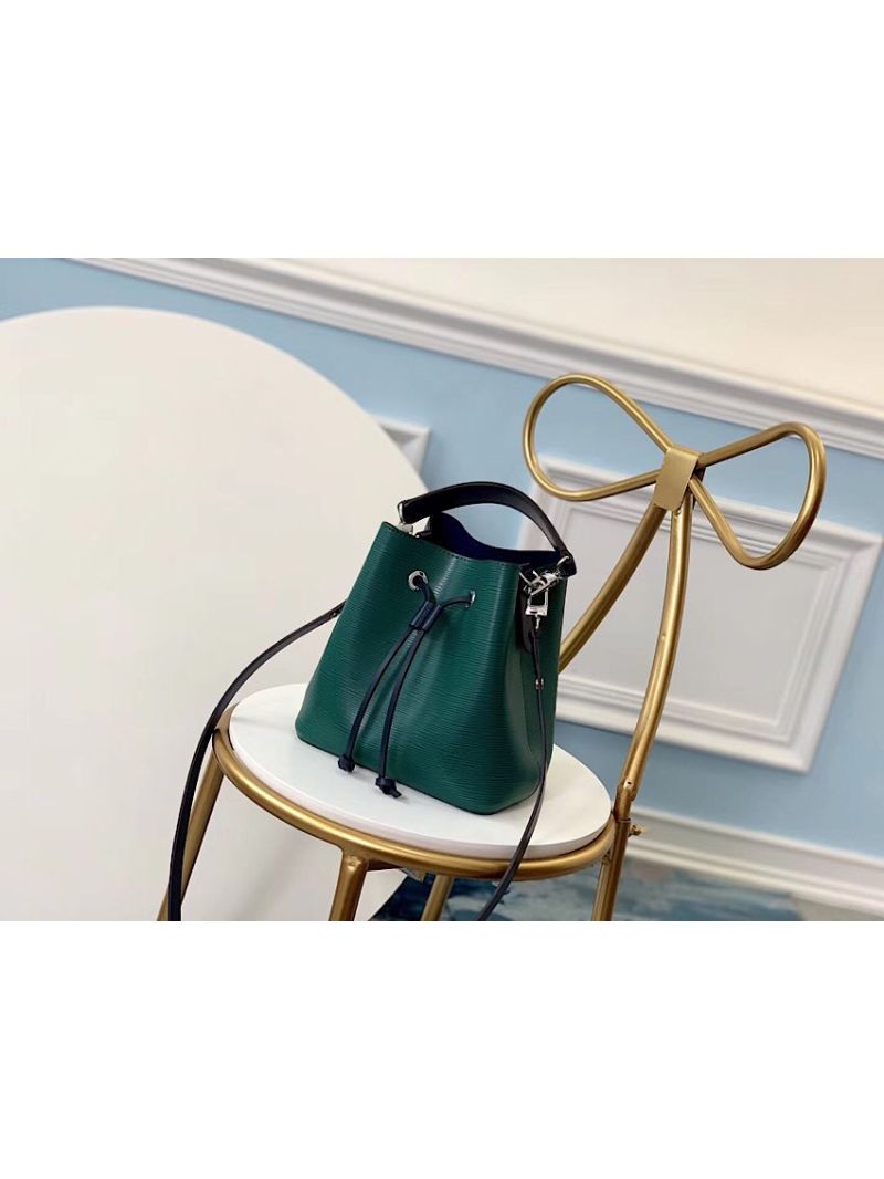 Louis Vuitton LV Bucket Bag Neonoé BB Epi Leather M52853 Emerald Green Indigo