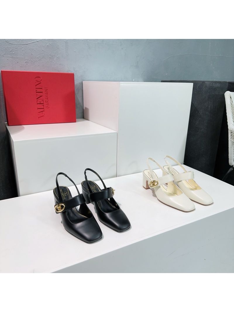 Valentino Vlogo Locker Mary-jane Slingback Pumps In Calfskin 60mm 5W2S0JY1