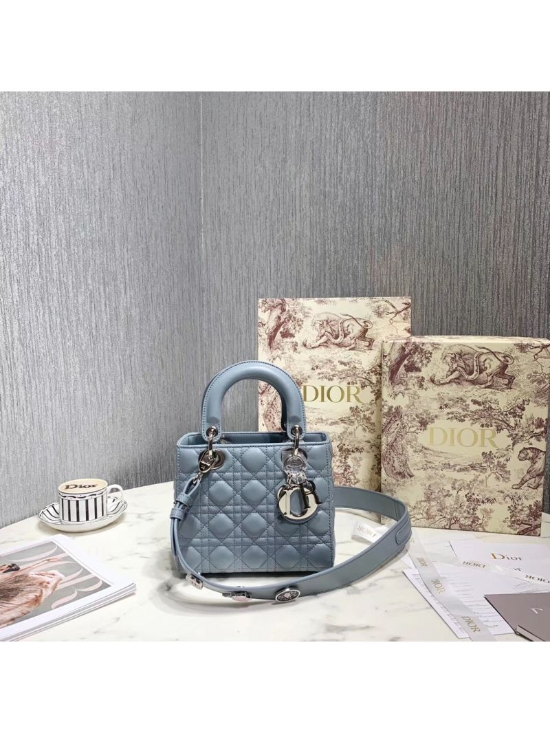 My Lady Dior Bag Lambskin with Customisable Shoulder Strap Baby Blue