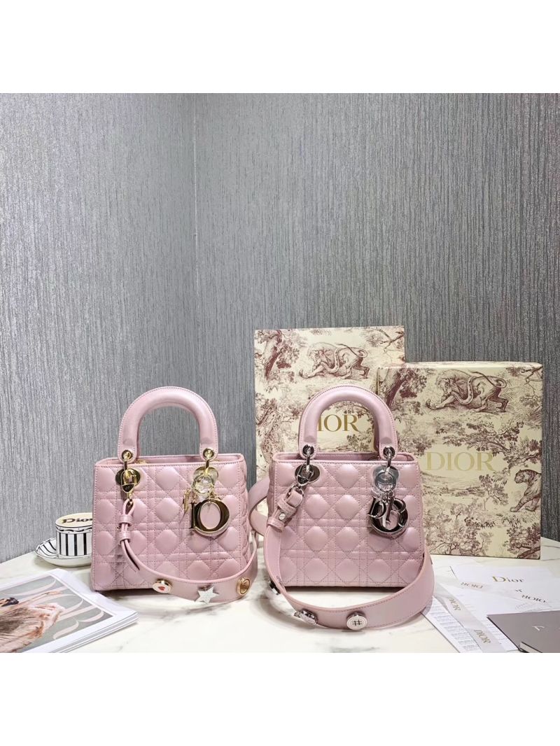 My Lady Dior Bag Lambskin with Customisable Shoulder Strap Pearly Pink