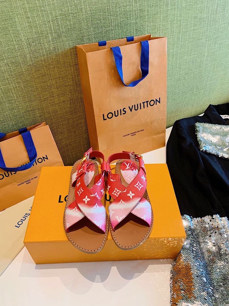 Louis Vuitton LV Escale Palma Flat Sandal 1A7TPG Red
