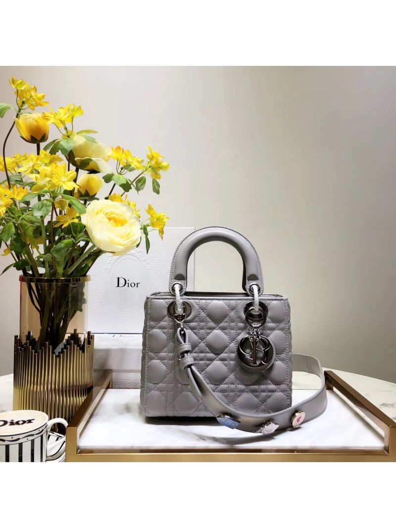 My Lady Dior Bag Lambskin with Customisable Shoulder Strap Grey