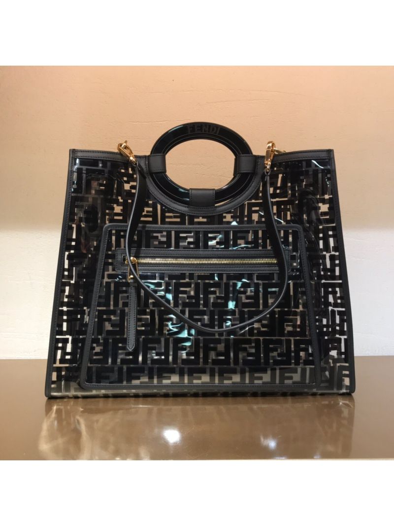 Fendi RUNAWAY Medium Shopper PU Bag 8BH360 White