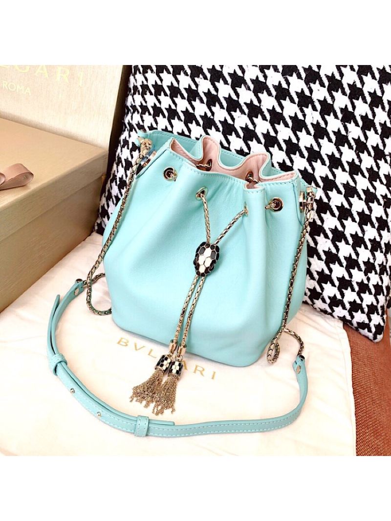 Bvlgari Serpenti Forever Small Bucket Bag B287614 Glacier Turquoise