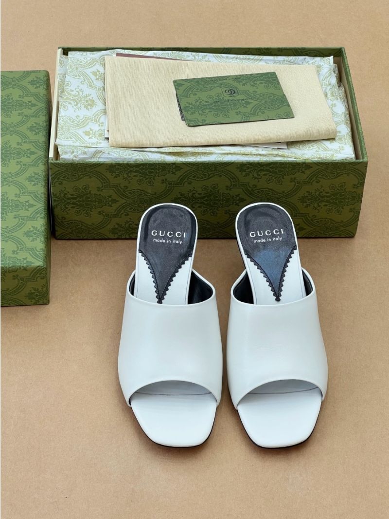 Gucci Interlocking G Heeled Sandals 241815 white