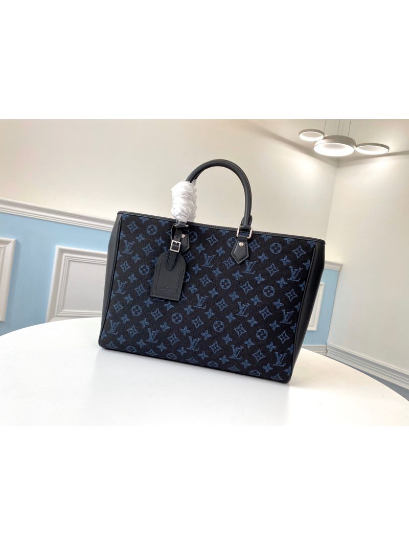 Louis Vuitton LV Grand Sac M55203 Blue Monogram Jacquard
