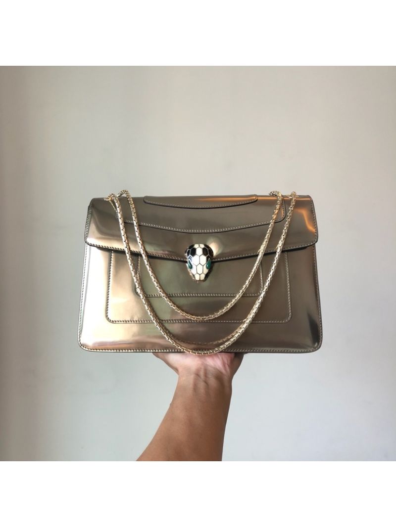 Bvlgari Serpenti Forever Flap Cover Bag in Metallic Bronze 39793