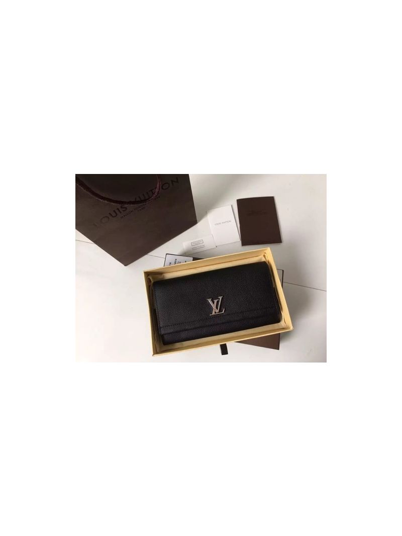 LV Louis Vuitton Lockme II Wallet Black