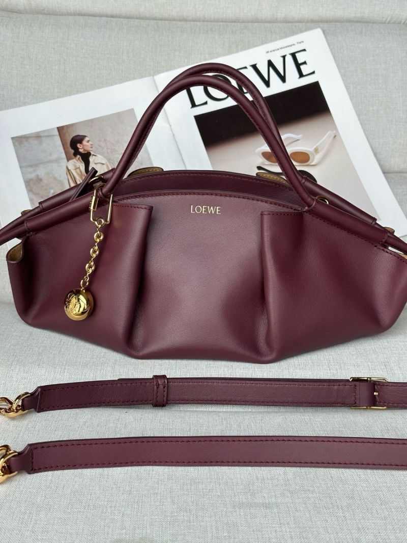 Loewe Paseo Bag in Shiny Nappa Calfskin A709P48 Burgundy