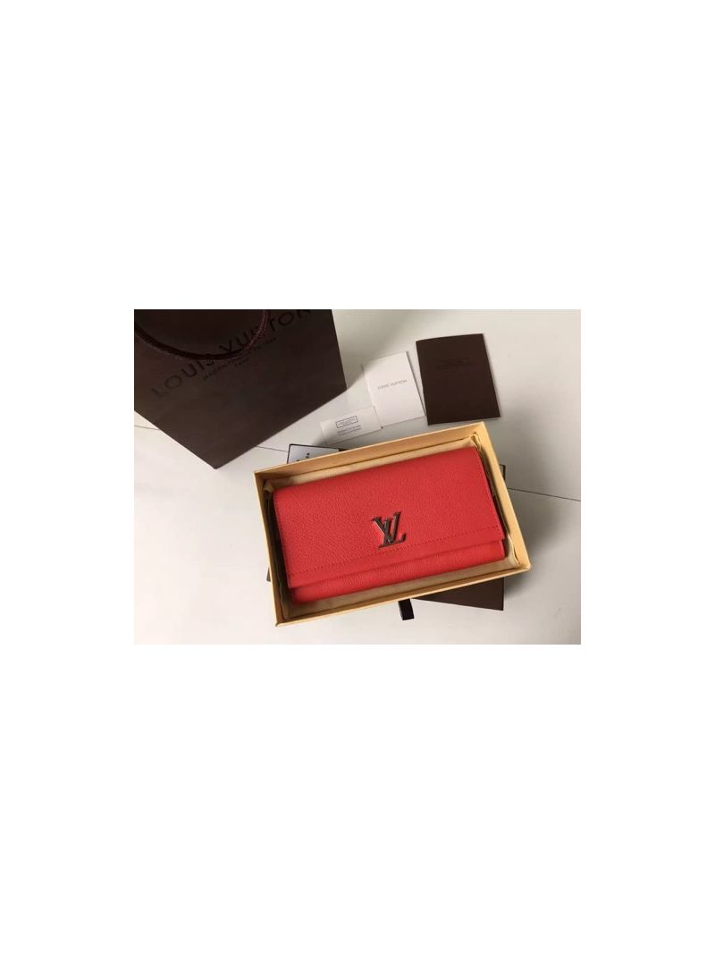 LV Louis Vuitton Lockme II Wallet Red