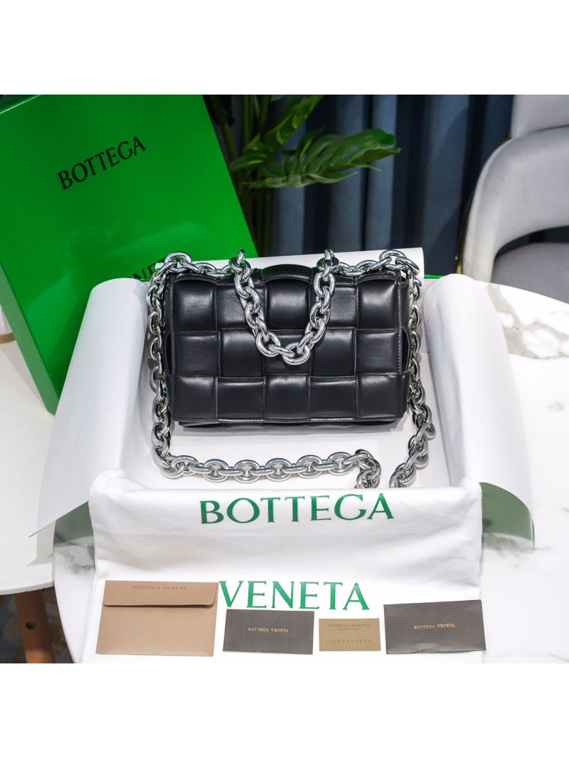 Bottega Veneta BV The Chain Cassette 631421 Black w Silver Chain