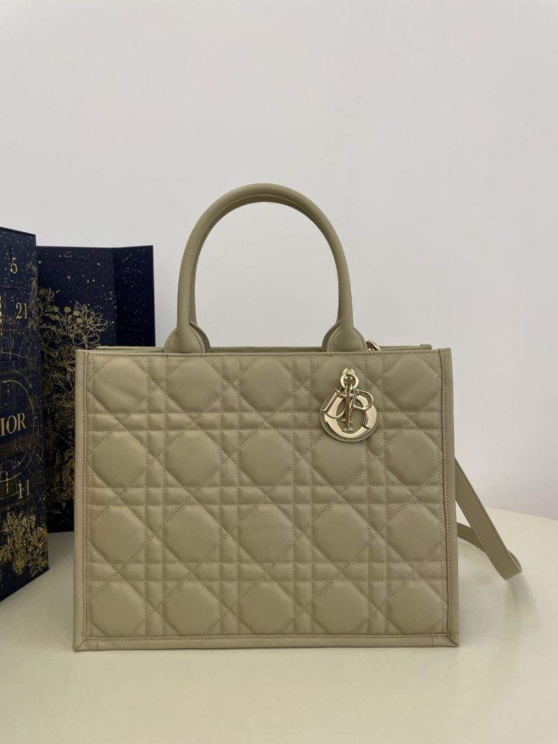 Dior Medium Book Tote Powder Beige Macrocannage Calfskin M1324O