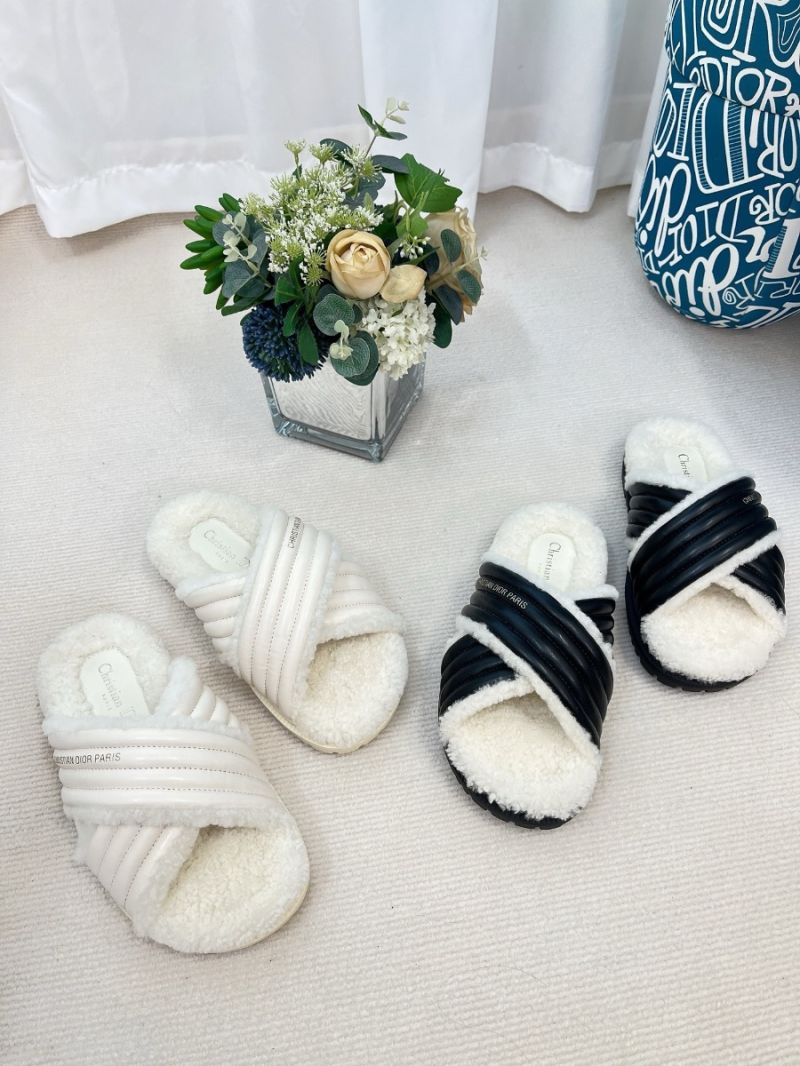 Dior D-Cross Slide with Shearling KCQ922