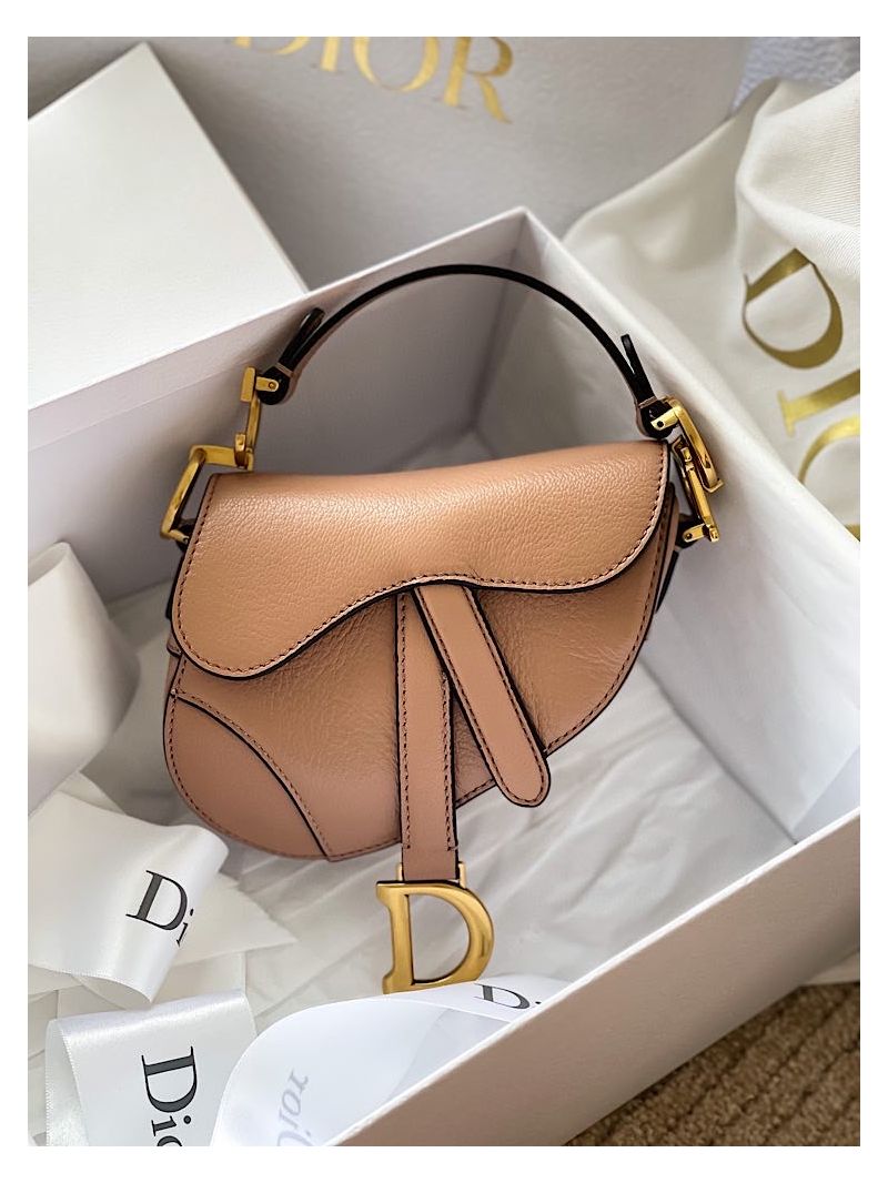 Dior Micro Saddle Bag Rose Des Vents Goatskin S5662