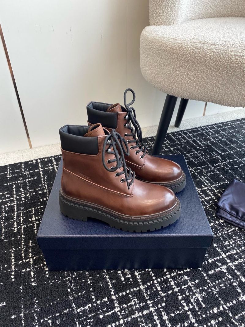 Prada Leather and Re-Nylon booties 1T704N Ebony