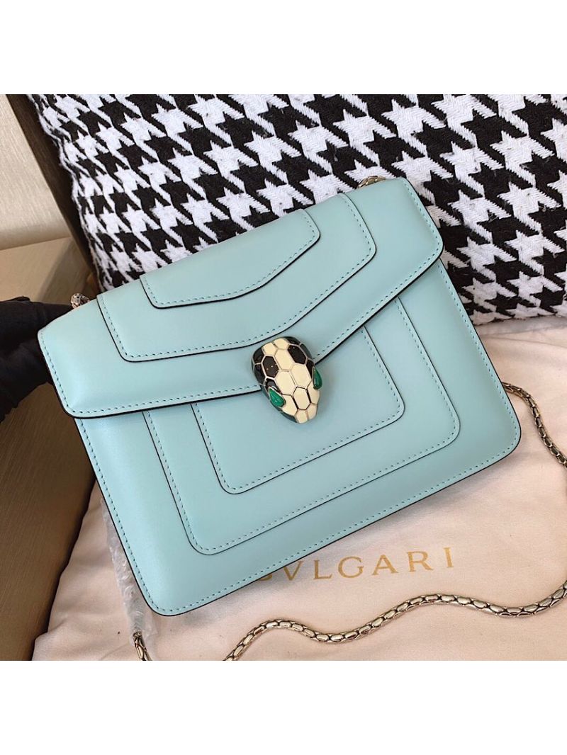 Bvlgari Serpenti Forever Flap Cover Bag 19s Glacier Turquoise 34559