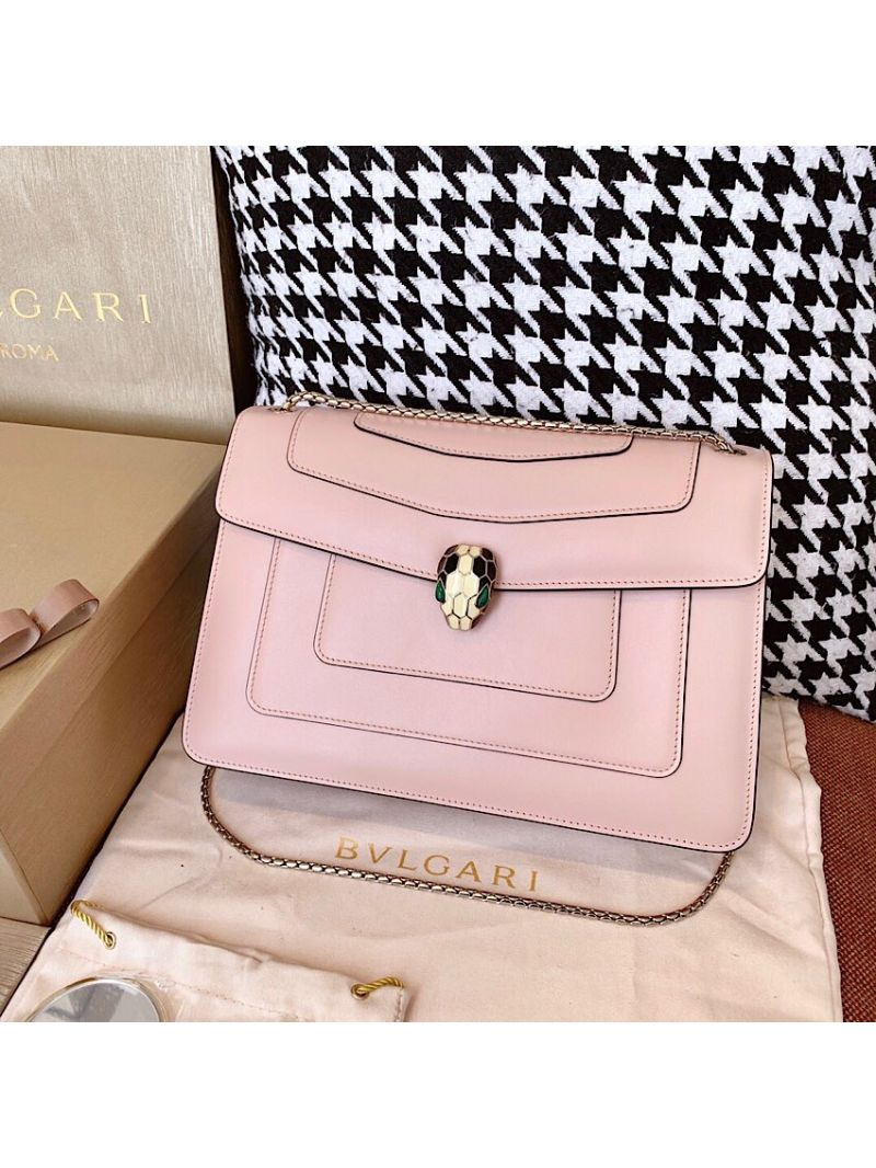 Bvlgari Serpenti Forever Flap Cover Bag 19s Crystal Rose 284954