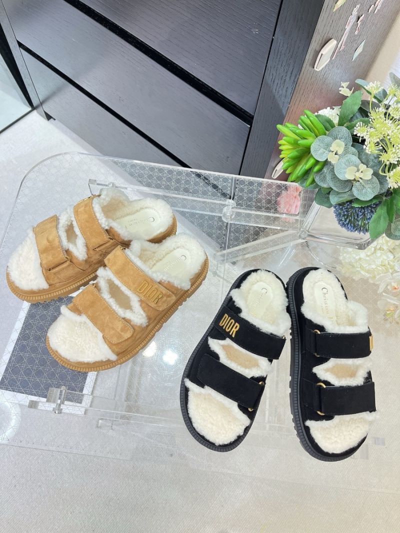 Dior Dioract Slide Beige Suede Goatskin with Shearling KCO105