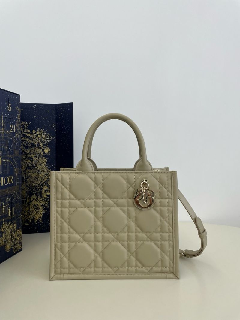 Dior Small Book Tote Powder Beige Macrocannage Calfskin M1325O