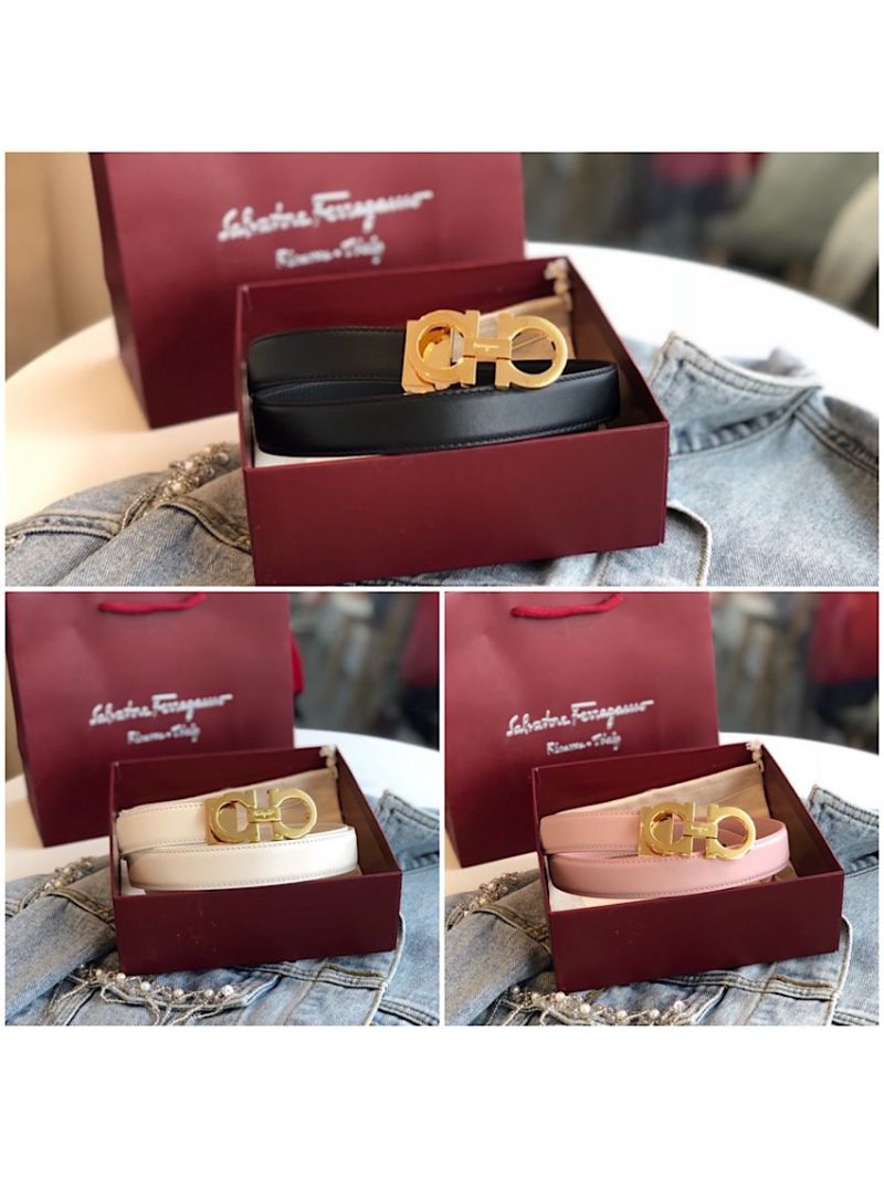 Ferragamo Adjustable and Reversible Gancini Smooth Leather Belt