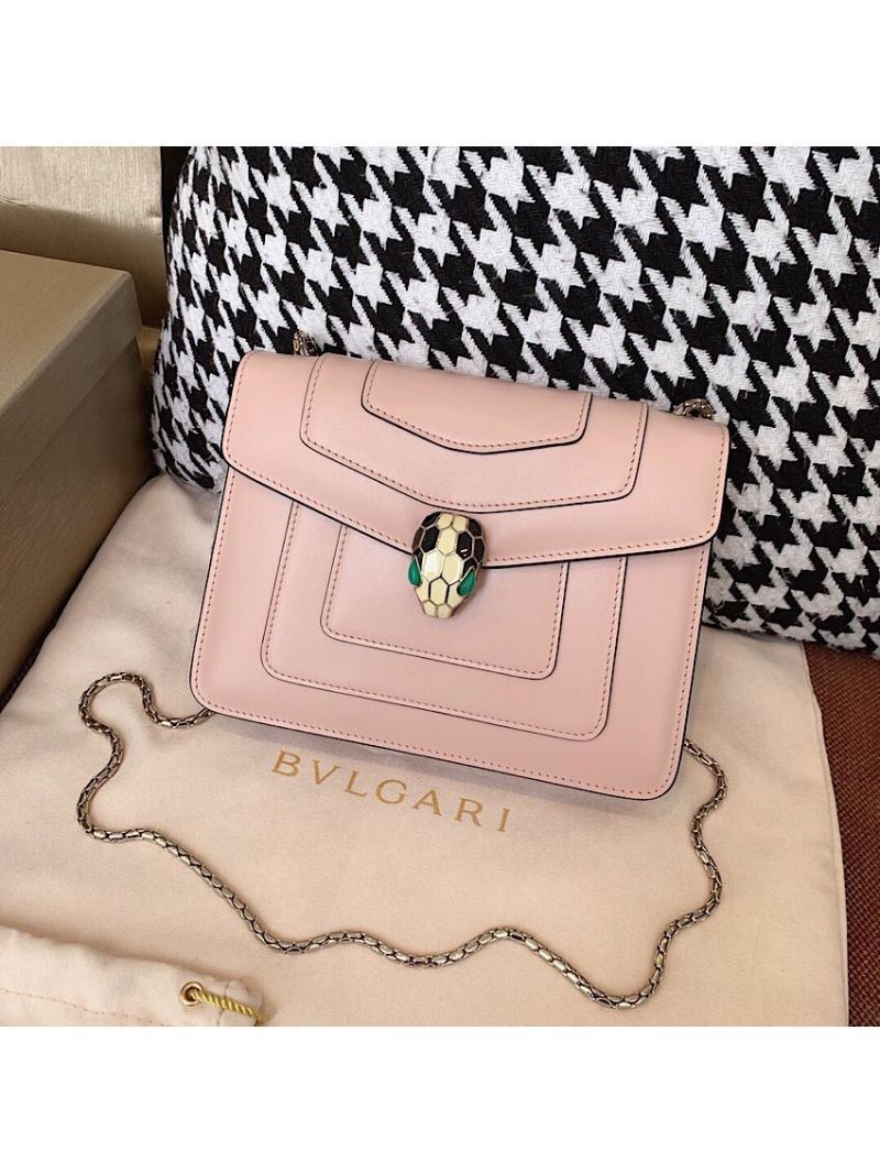 Bvlgari Serpenti Forever Flap Cover Bag 19s Crystal Rose 34559