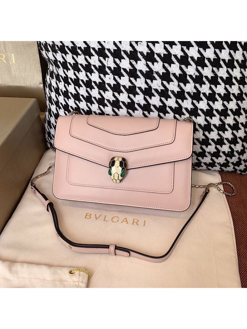 Bvlgari Serpenti Forever Flap Cover Bag 19s Crystal Rose 280177