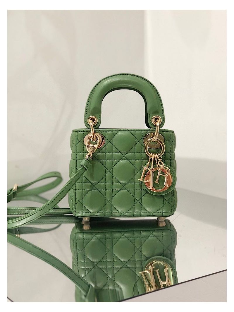Micro Lady Dior Bag Mint Green  Cannage Lambskin S0856